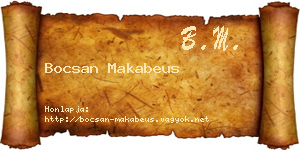 Bocsan Makabeus névjegykártya